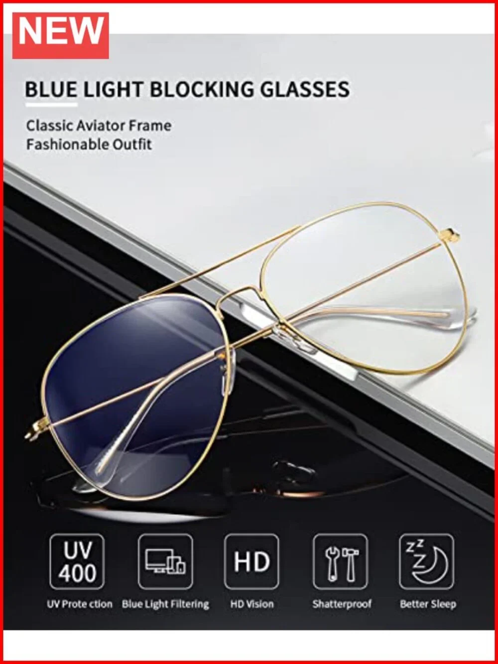 Blue Light Blocking Glasses Anti Glare UV Filter Computer Gaming Glasses Retro